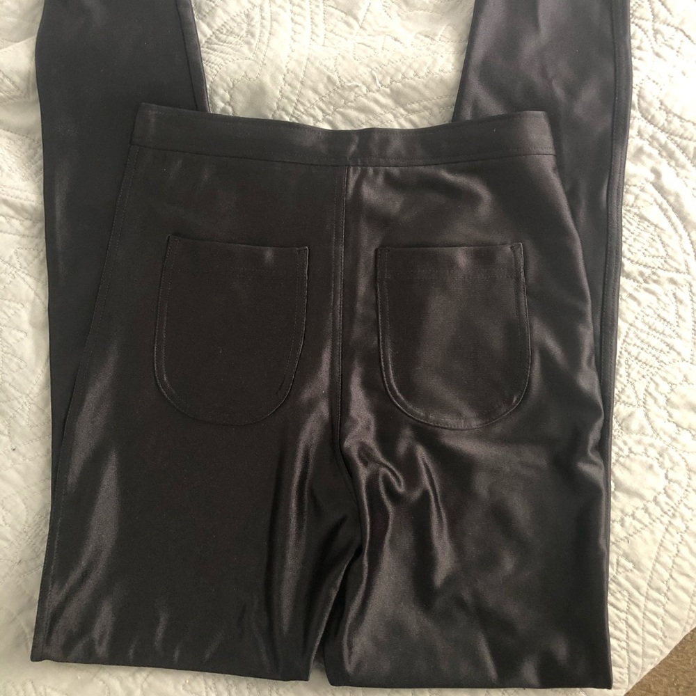 American Apparel Black Faux Leather High-Waist Leggings - Picture 6 of 7